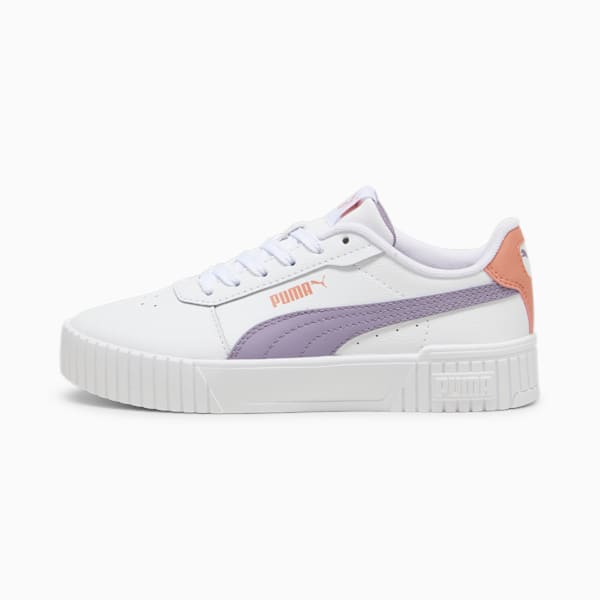 Baskets Carina 2.0 Enfant et Adolescent, PUMA White-Pale Plum-Deeva Peach, extralarge